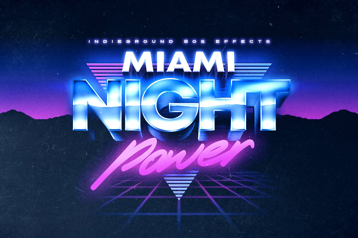 80s Text Effects Complete Bundle, a Layer Style Add-On by Indieground Design Inc. (Photo 23 of 31)