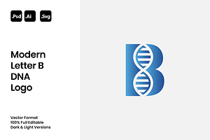 Modern Letter B DNA Logo, a Branding & Logo Template by Luxury Logos