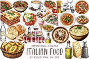 Hand Drawn Italian Food Clipart, an Illustration by OK Design (Thumbnail 1 of 5)