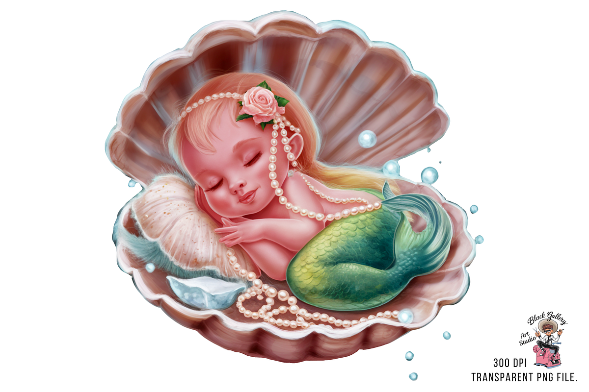 Mermaid PNG, Sea Shell PNG Bundle, a Graphic by Clipart Bloom (Photo 2 of 14)