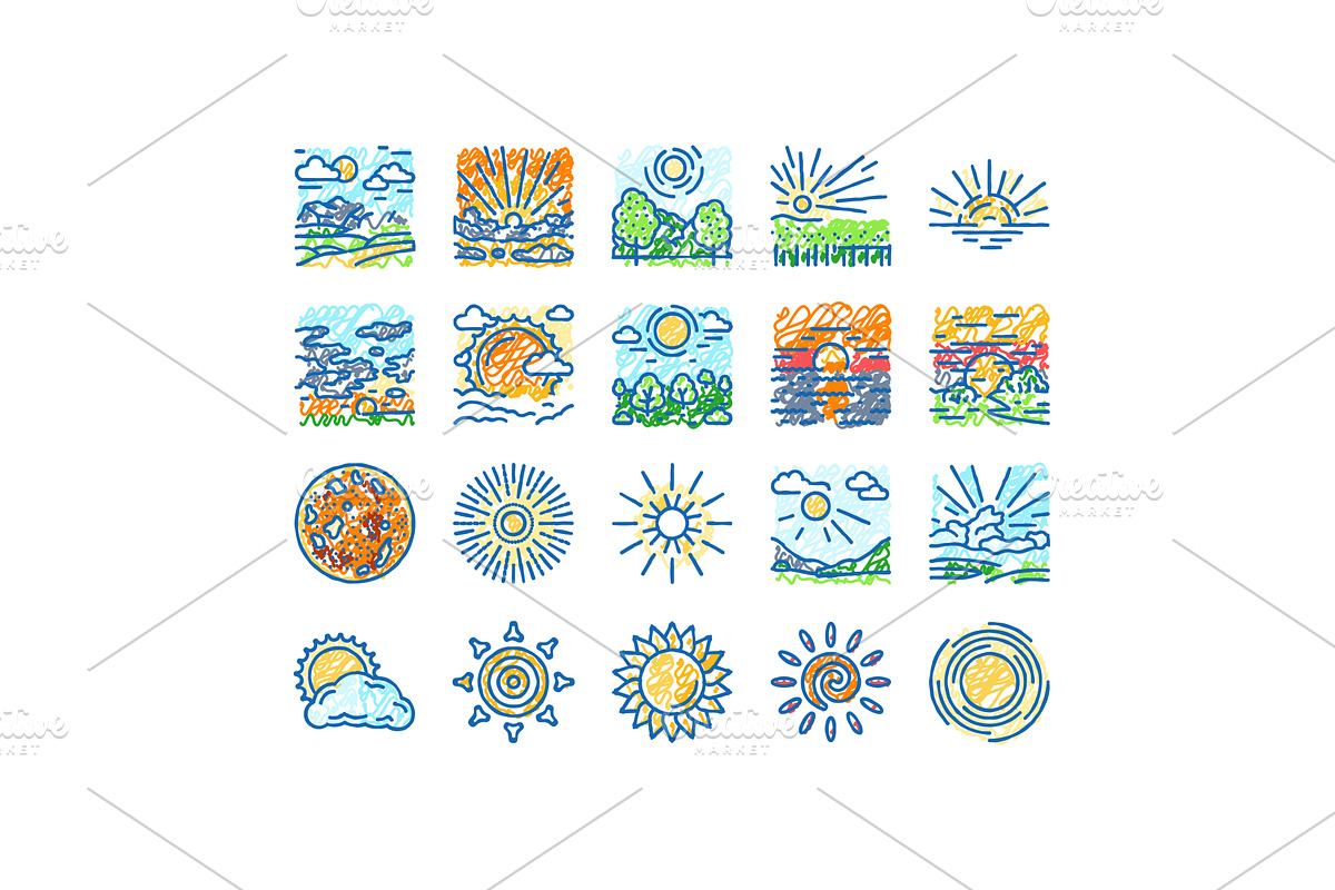 sun summer sunlight light icons hand, an Object Illustration by pikepicture