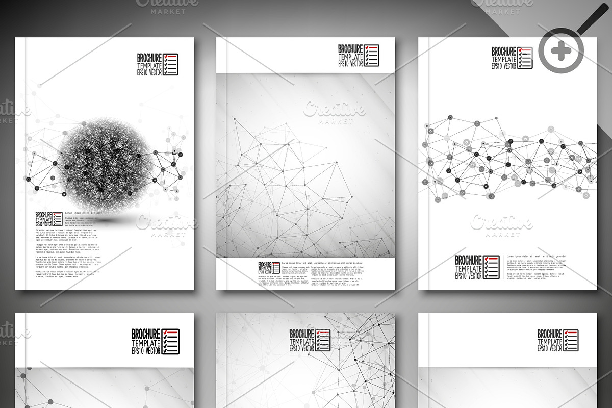 Brochure template with molecules, a Technology Illustration by VectorShop (Photo 4 of 5)