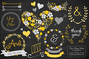 Yellow & Grey Vector Vintage Flowers, an Illustration by Amanda Ilkov (Thumbnail 2 of 4)