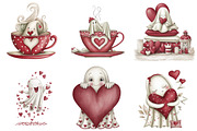 Valentine Ghost Clipart, an Illustration by DreamArtGraphic (Thumbnail 3 of 5)