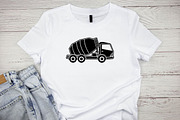 Cement Truck Silhouette SVG, a Transportation Illustration by newminddesign (Thumbnail 2 of 5)