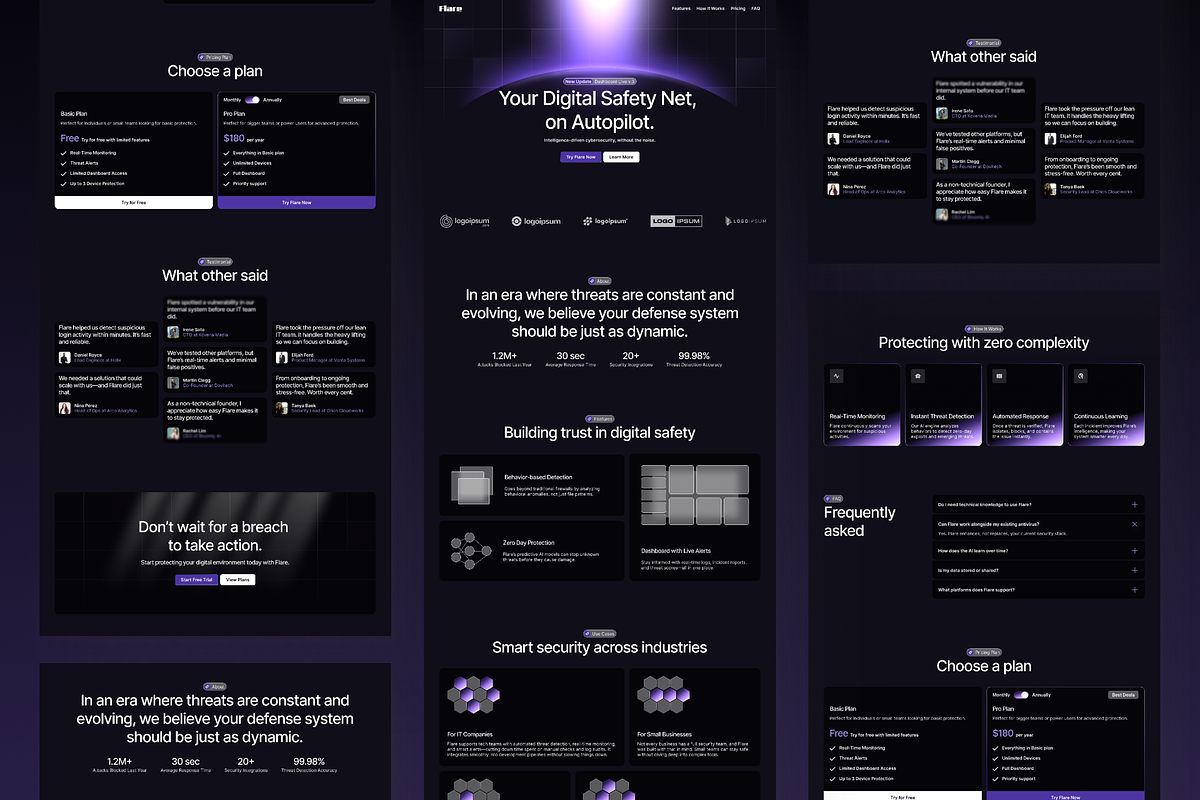 AI Cyber Security Figma Template, a Landing Page Template by Rozepaars Design (Photo 2 of 2)