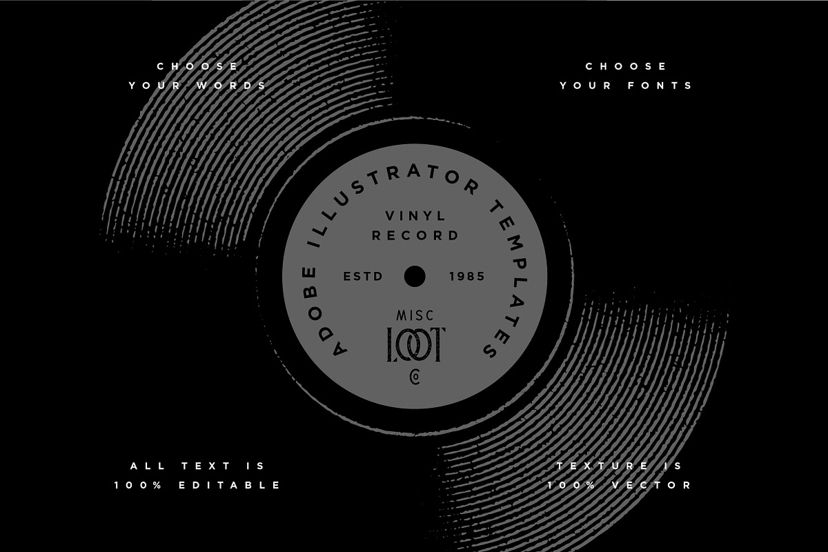 Vinyl Record Template, an Object Graphic by Misc. Loot Co. (Photo 1 of 4)