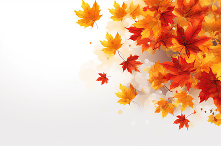 Yellow and orange autumn leaves with copyspace. Generative AI, a Nature Photo by AlyaAnd