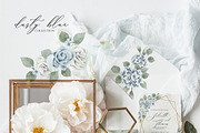 Dusty Blue- Watercolor floral Set, an Illustration by Grace Noboa Illustrations (Thumbnail 2 of 9)
