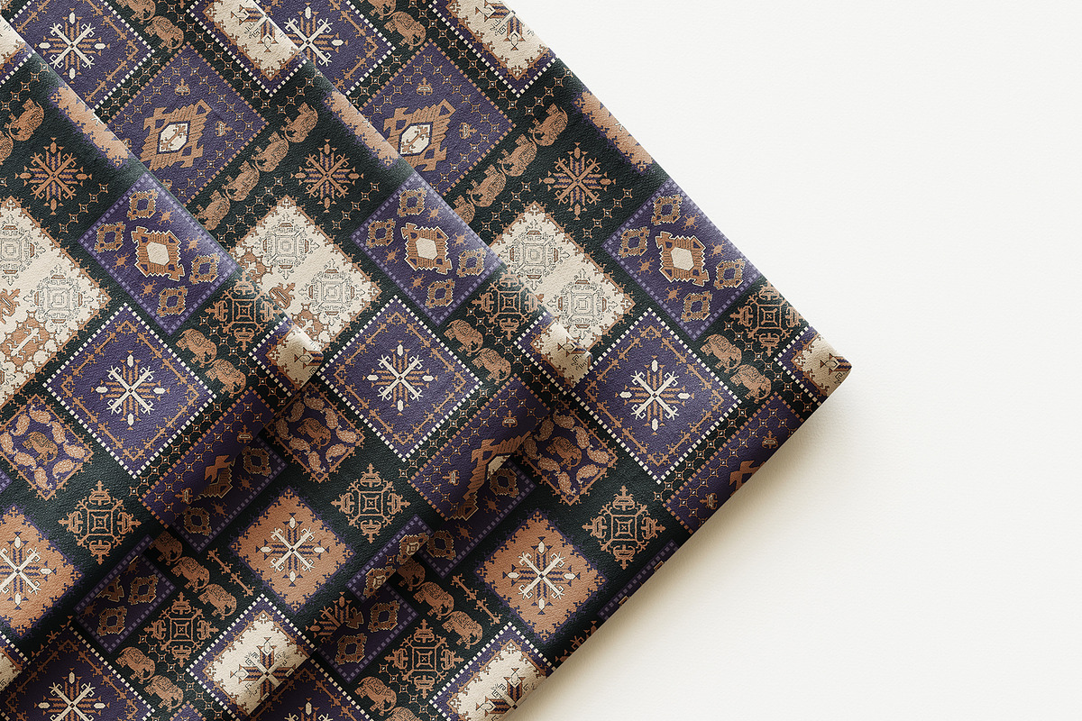 Ethnic Elephant Patchwork Pattern, a Pattern Graphic by StudioGlouna (Photo 4 of 5)