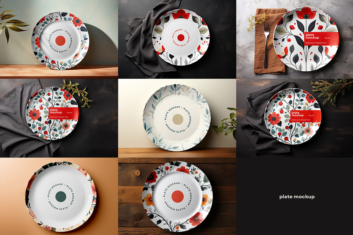 Ceramic Plate Mockup, a Merchandise Mockup by dpi (Photo 2 of 10)