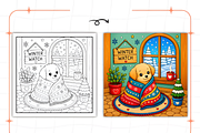 Hygge Seasonal Comfort Coloring, a Seasonal Illustration by Design Station (Thumbnail 2 of 7)