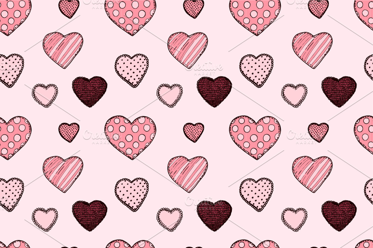 4 seamless Valentine's day patterns preview 2