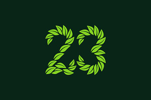 Number 23 Leaf Logo, a Branding & Logo Template by ganuDESIGN