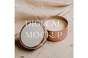 Round Candle Sticker Label Mockup, a Mockup by Kelligraphy Co. (Thumbnail 1 of 2)
