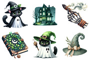 Green & White Halloween Clipart, an Illustration by Pixels.Craft (Thumbnail 3 of 8)