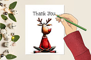Quirky Funny Christmas Reindeer PNG, an Illustration by Creative Art (Thumbnail 11 of 14)