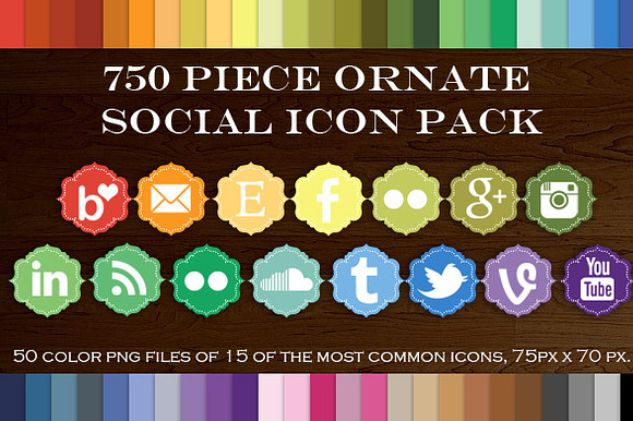 750 Piece Ornate Social Icon Pack