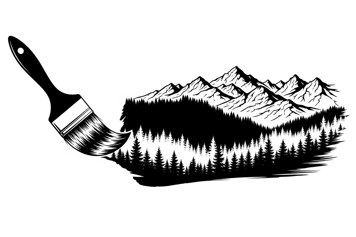 Nature Landscape Paintbrush Design B, an Illustration by Designs_River (Photo 24 of 31)