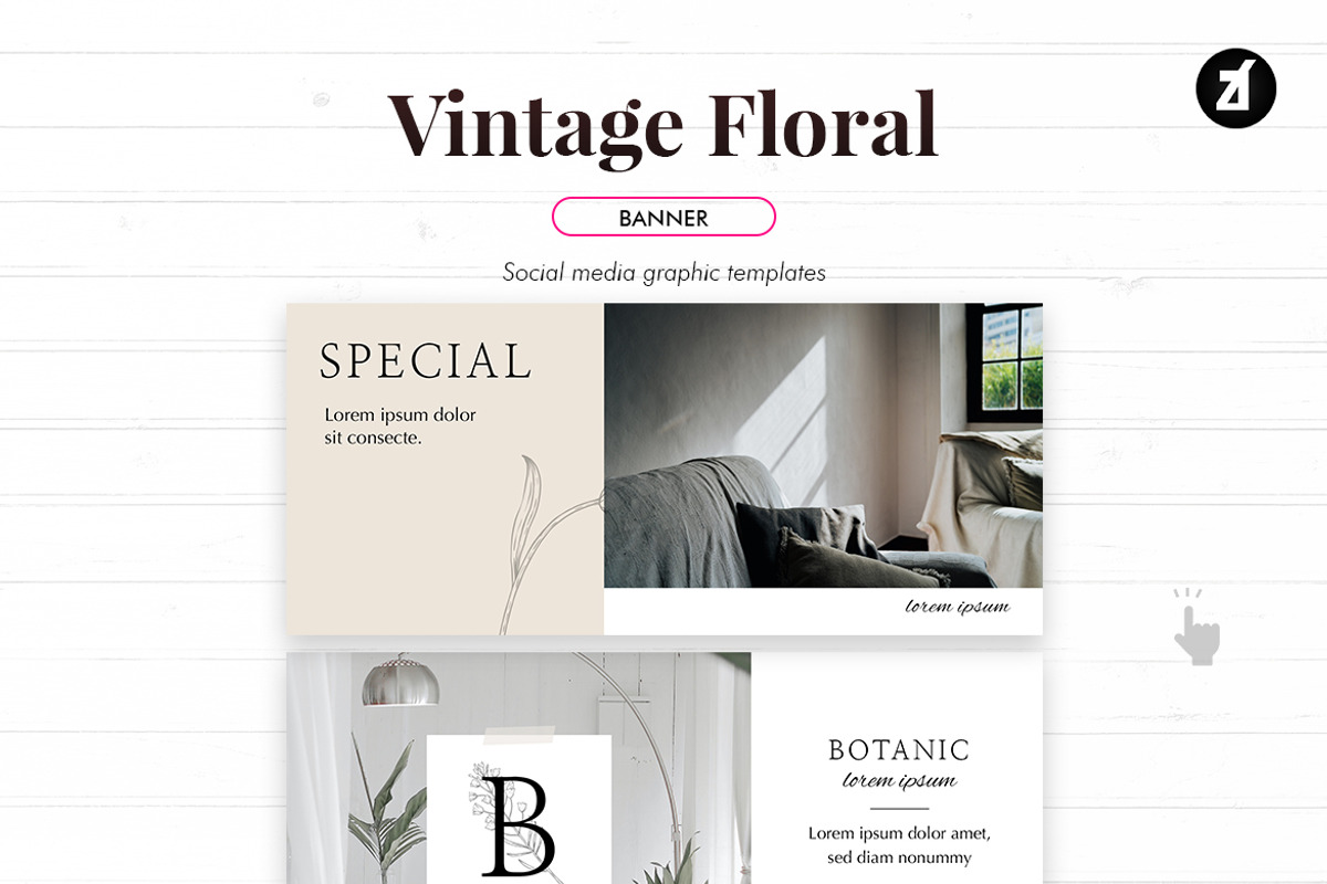 Vintage floral social media template, a Social Media Template by Chanut is industries (Photo 9 of 11)