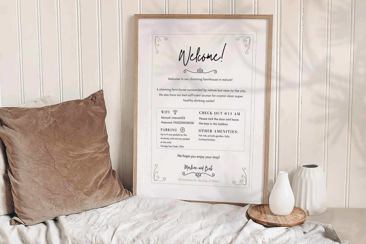 Airbnb Welcome Signs Canva Templates, a Templates & Theme by Cosmic Design (Photo 6 of 7)
