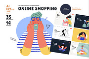 Online Shopping vector illustrations, a Templates & Theme by Grivina's shop (Thumbnail 1 of 26)