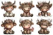 Cute & Funny Christmas Highland Cow, an Illustration by Craft Nest (Thumbnail 5 of 11)