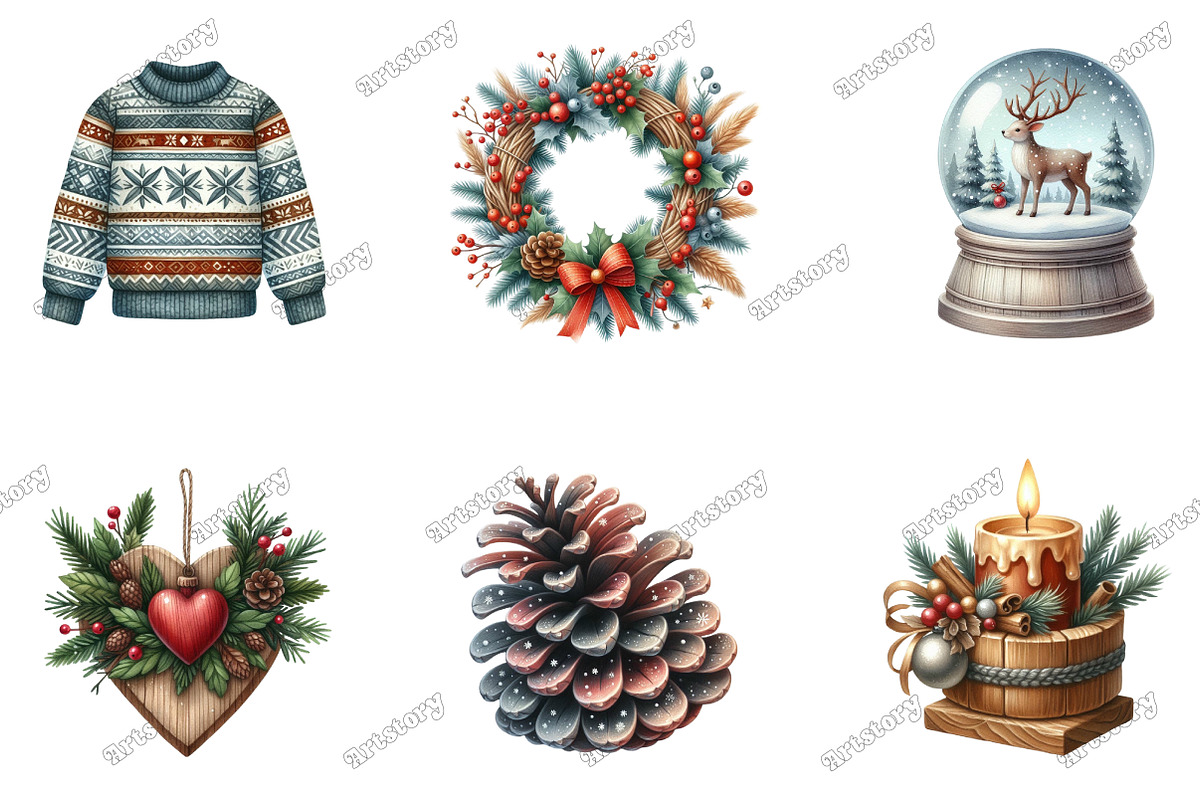 Nordic Christmas Elements Pack, an Illustration by designcity5 (Photo 3 of 5)