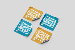 Square Sticker Mockup