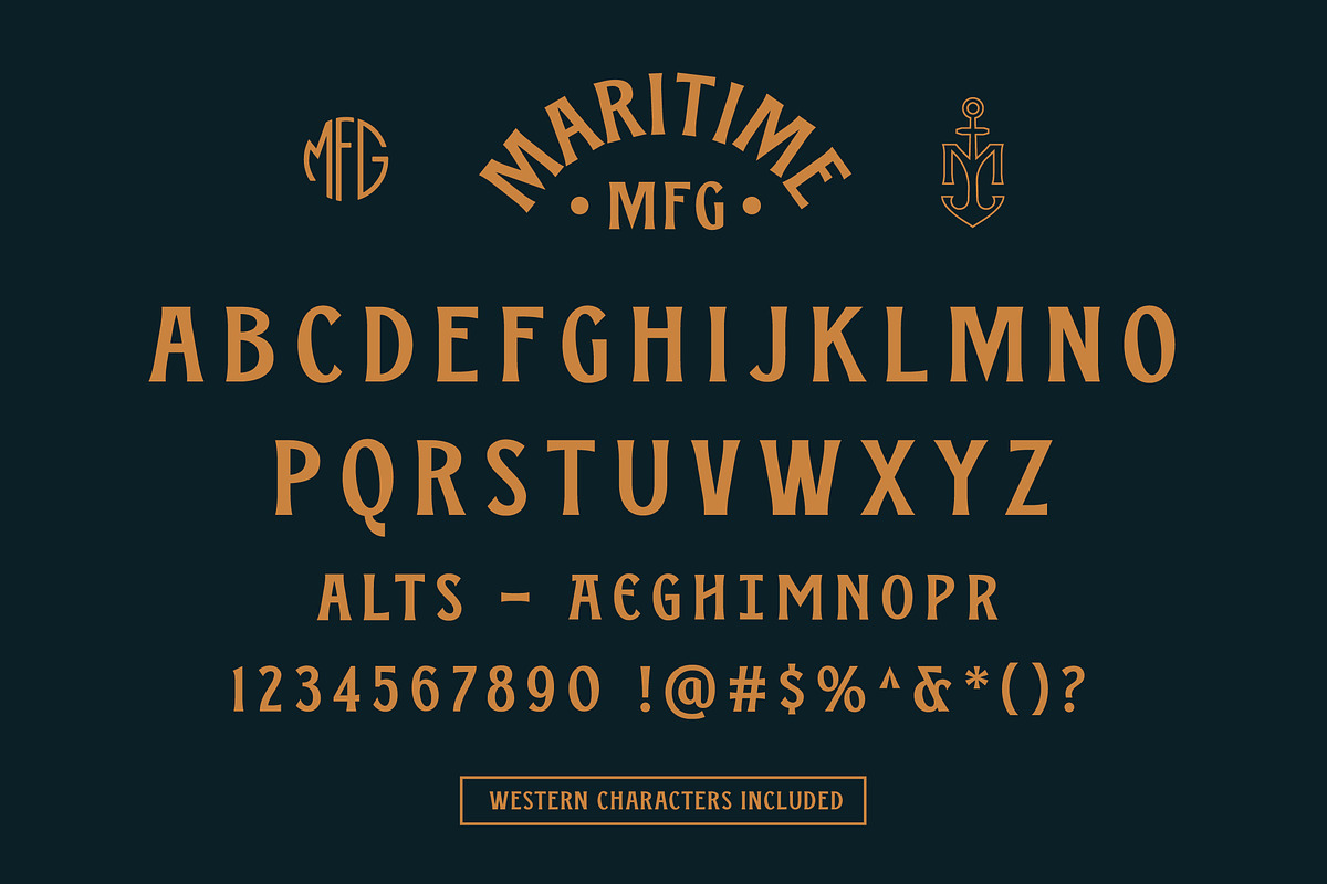 Maritime MFG - A Spur Serif Typeface, a Serif Font by Hustle Supply Co. (Photo 2 of 8)