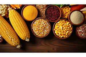 variety sweet corn background ai, a Food & Drink Photo by pikepicture