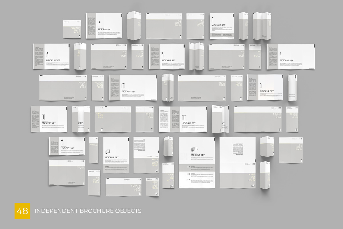 Folding Brochure Mockup Set, a Product Mockup by KIPET (Photo 2 of 15)