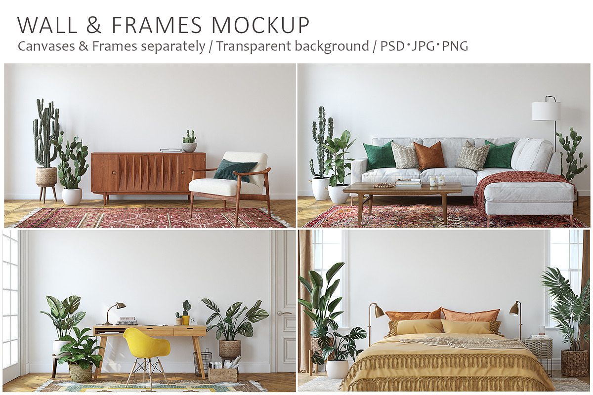BOHEMIAN HOME Wall&Frame Mockups, a Poster Template by MyHomeMockups (Photo 1 of 12)