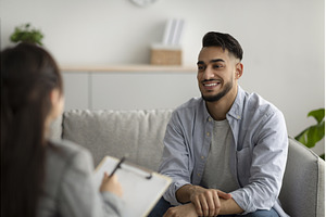 Effective psychotherapy. Happy, a Person Photo by Prostock-Studio