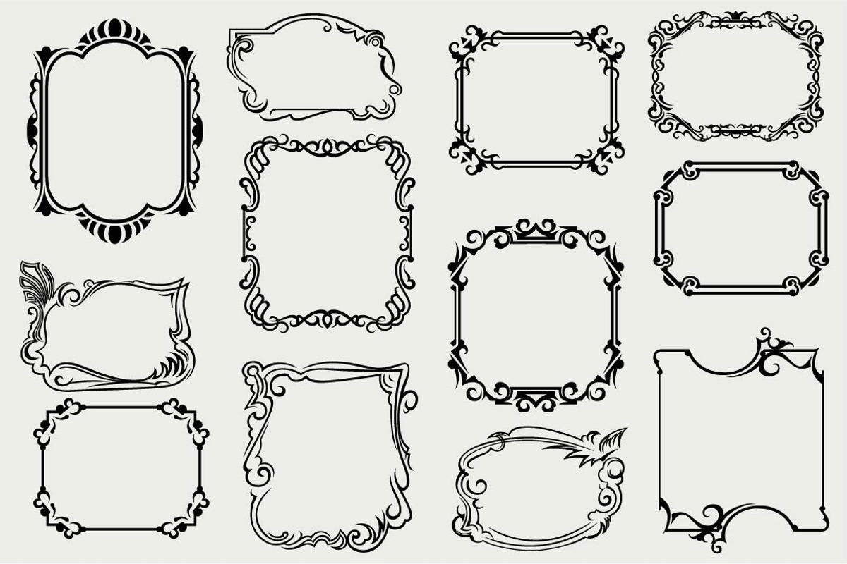 Vintage frames 12, a Pattern Graphic by LineworkStock