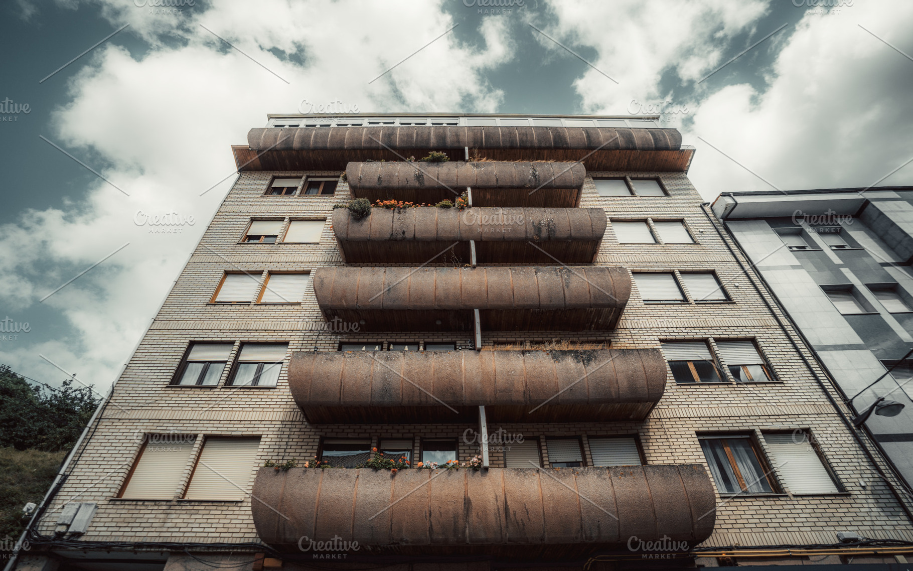 Spanish Balconies From Below, an Architecture Photo by SkyNext