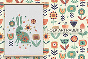 Folk Art Rabbits | 100% hand drawn, an Animal Illustration by Irina Ostapenko (Thumbnail 3 of 7)