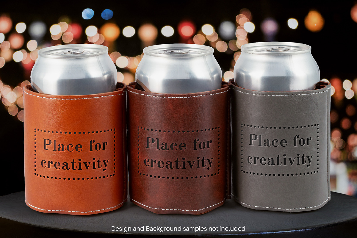 Leather Etched Can Coolder Mockup, a Cups & Container Mockup by MockupsBox (Photo 4 of 6)
