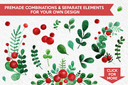 Red Berry Watercolor Clipart Set, a Decorative Illustration by Yashroom (Thumbnail 4 of 4)