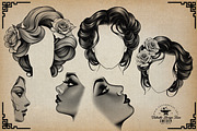 Procreate / Neo-traditional Ladies, a Brush Add-On by Studio.Valhalla (Thumbnail 2 of 11)