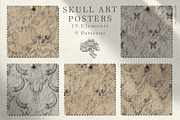 SKULL ART POSTERS, a Texture Illustration by LanaDzi (Thumbnail 5 of 9)