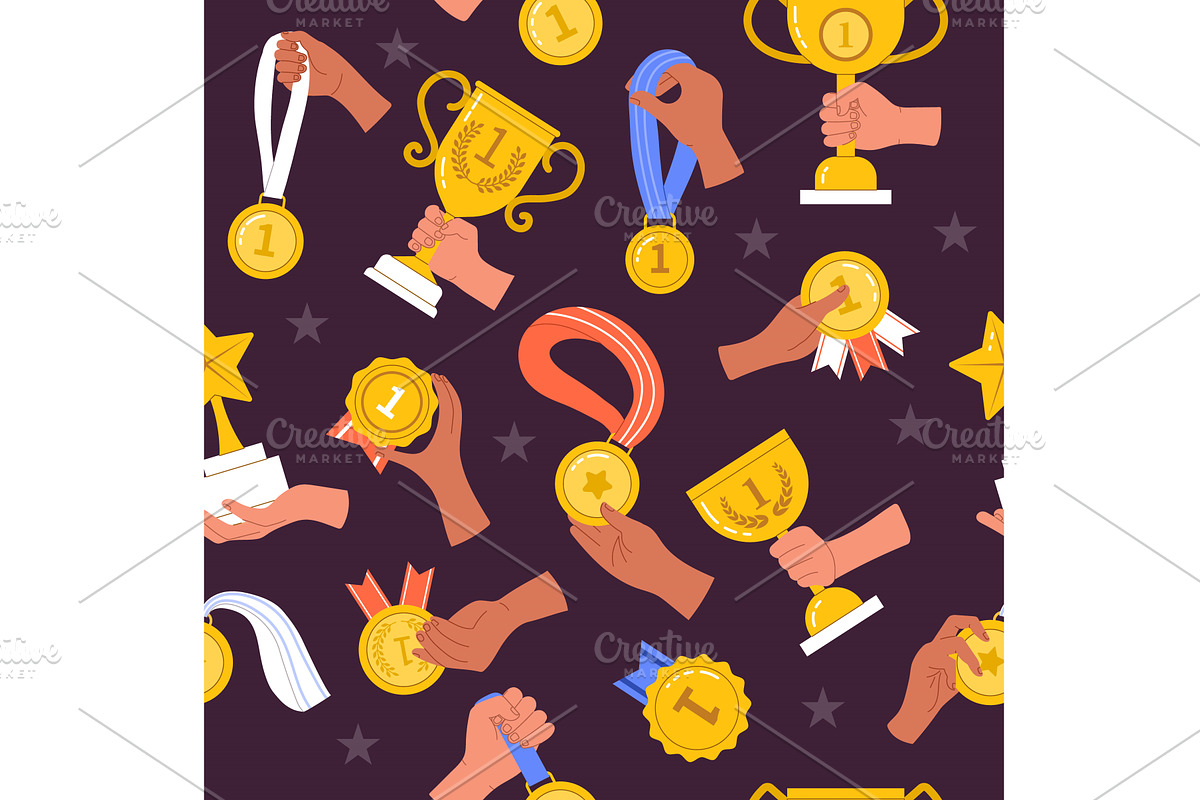 Awards pattern. golden cup and, a Sport Illustration by Onyx