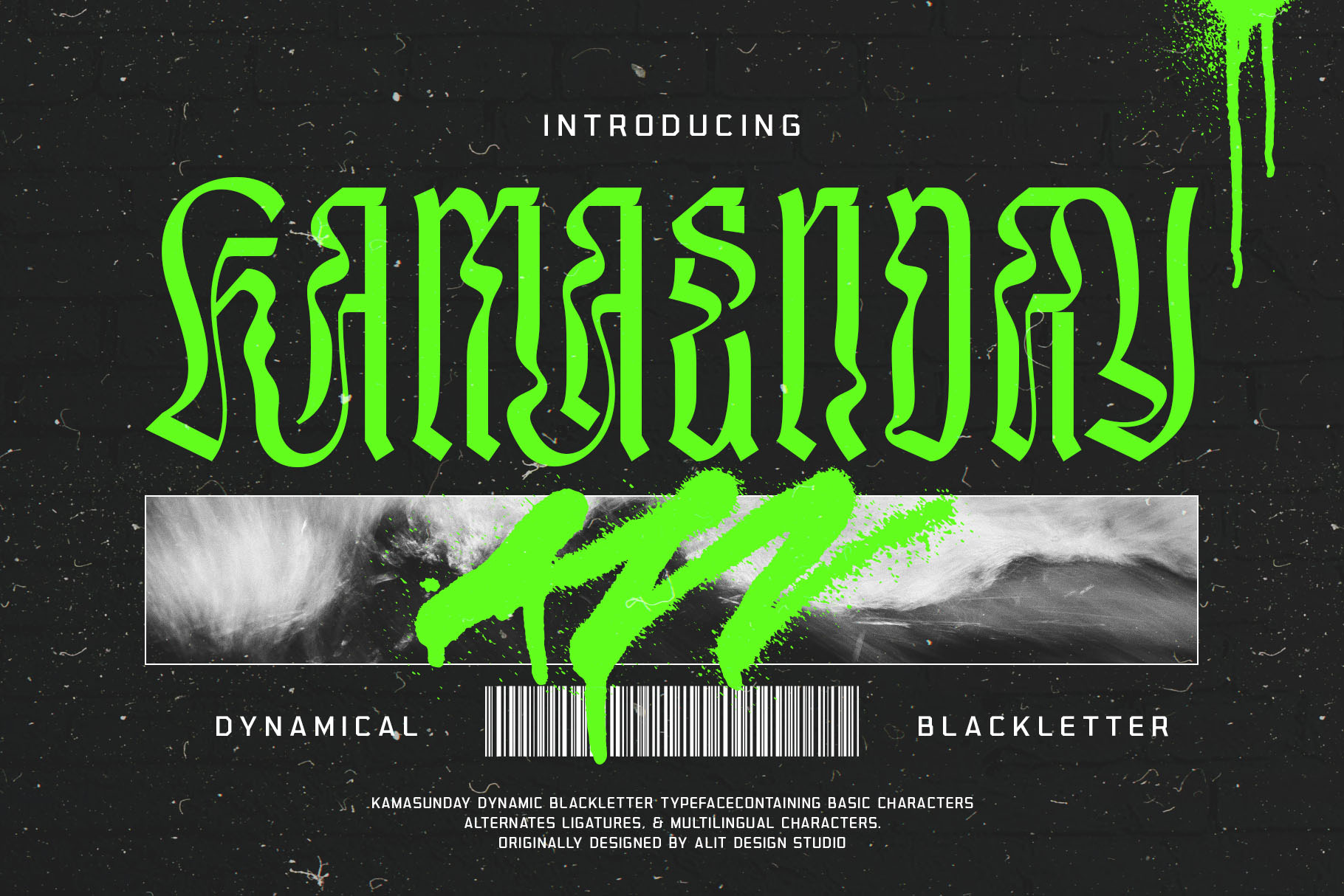 Kamasunday Typeface, a Blackletter Font by alit design