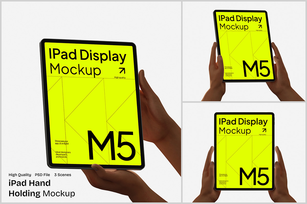 iPad hand holding Mockup, an iPad Mockup by Unerispace (Photo 1 of 5)
