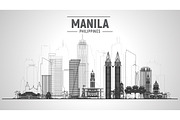 Manila Philippines vector skyline, an Illustration by Sky and glass (Thumbnail 5 of 6)