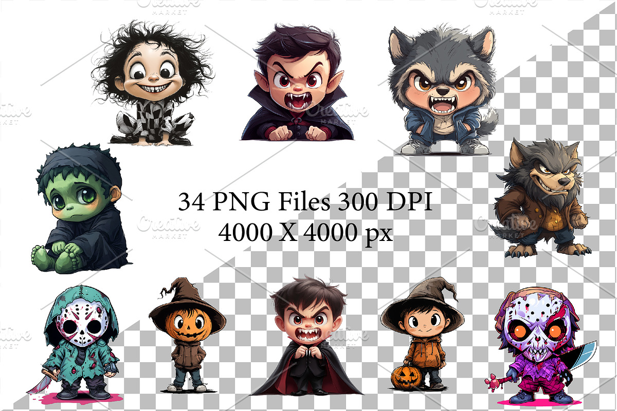 Big bundle of Halloween characters., an Animal Illustration by KENO Mascots (Photo 2 of 12)