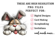 Whimsical Funny Easter Bunny Clipart, an Illustration by OK Design (Thumbnail 4 of 6)