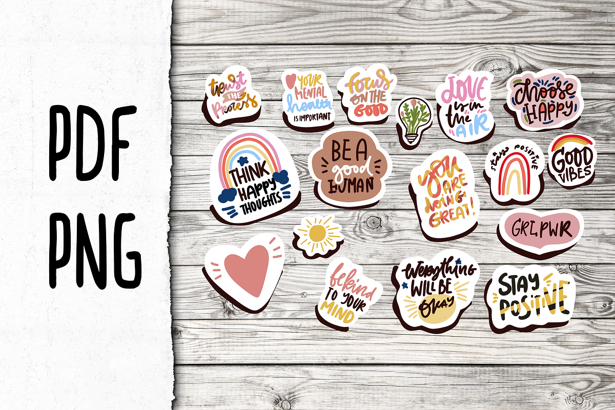 positive sticker pack, an Illustration by Veronika M (Photo 2 of 2)