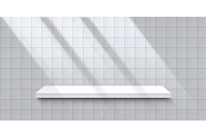 Bathroom wall with shelf. White, an Illustration by Frogella