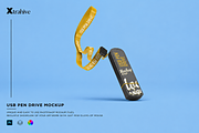 USB Pen Drive Mockup, an Advertising Mockup by Xtrahive (Thumbnail 1 of 2)